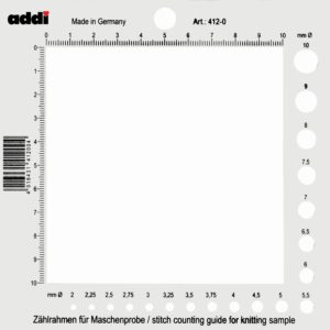 Nadelmaß & Zählrahmen für Maschenprobe von Addi